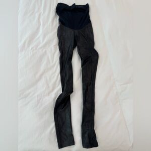 SPANX Black Faux Leather Maternity Leggings